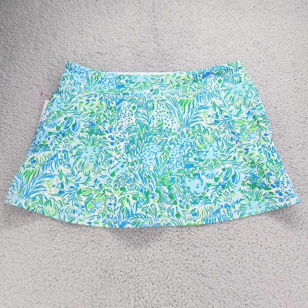 Lilly Pulitzer Luxletic Aila Skort Womens XL Blue Dandy Lions Golf UPF 50+ NEW - Picture 14 of 14